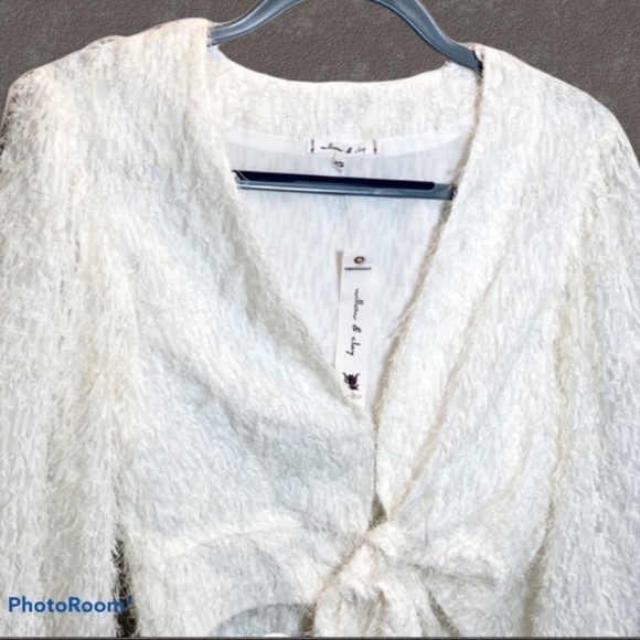 NWT WILLOW AND CLAY FUZZY SEMI SHEER EYELASH SWEATER FAIRYCORE COQUETTE, XS - Picture 4 of 11